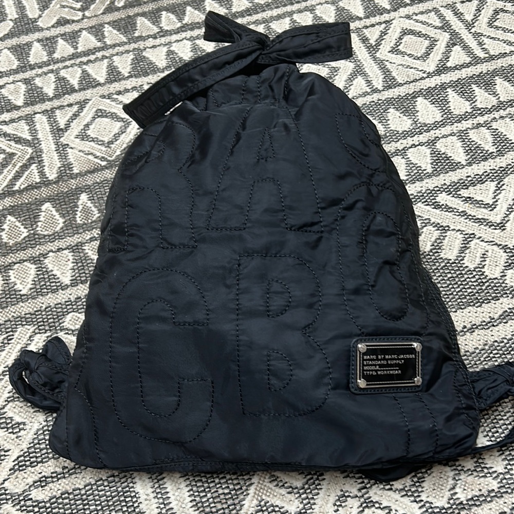Marc Jacobs Nylon Drawstring Backpack Black